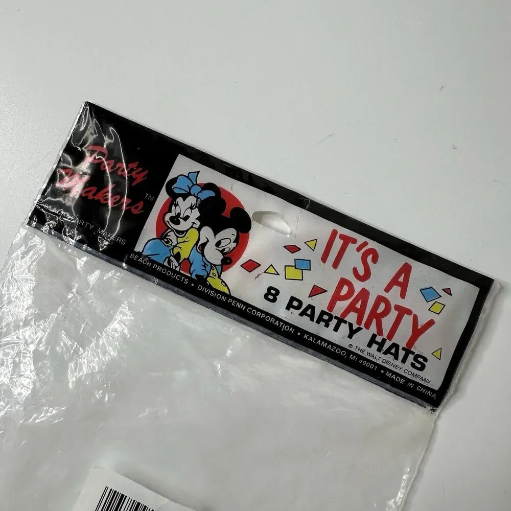 9 Vintage Disney Party Hats Mickey Minnie Goofy Junk‎ Journal Photo Booth Prop